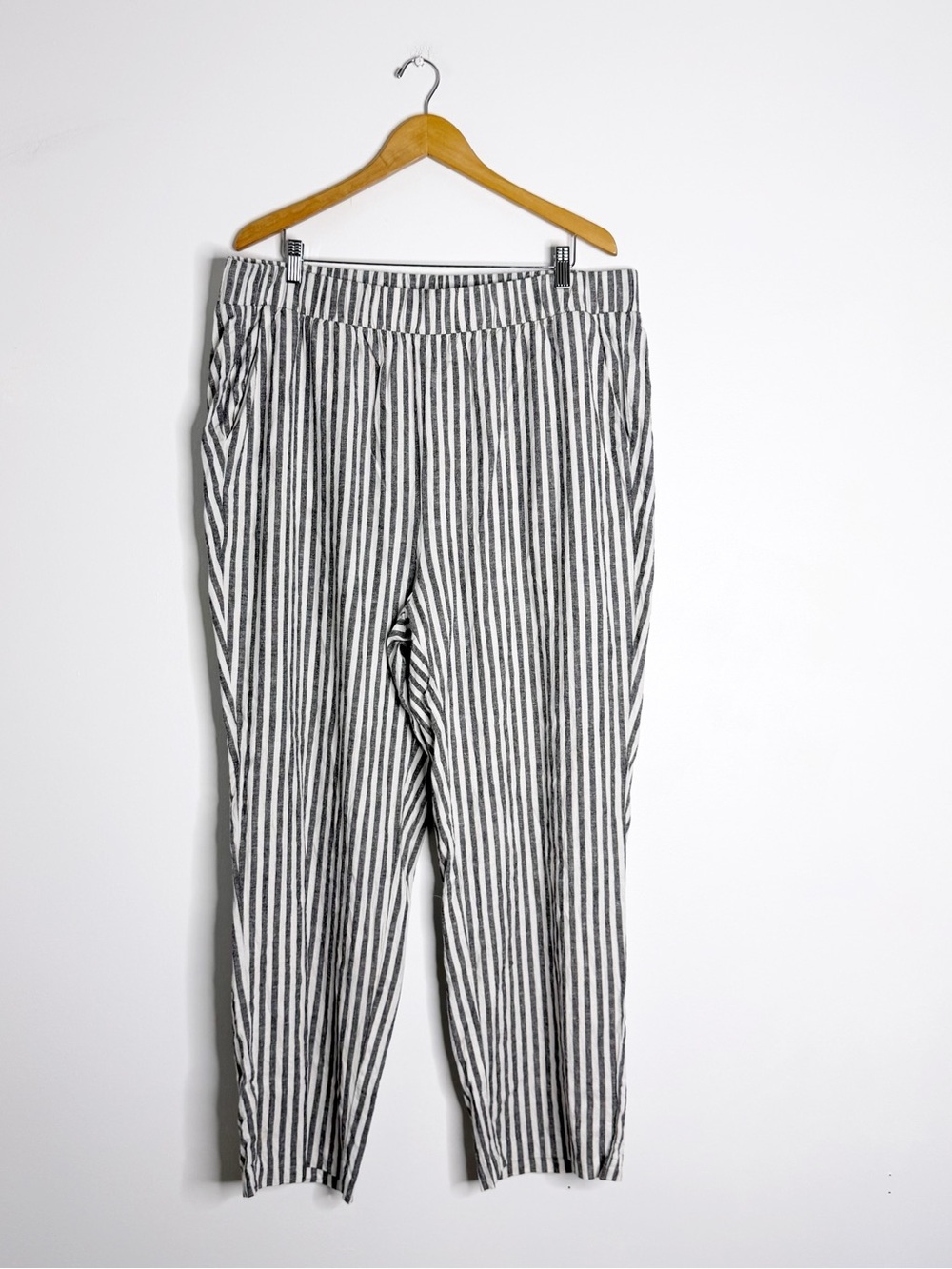 Studio by Torrid Striped Wide Leg Pants Size 2X Regular Linen Blend